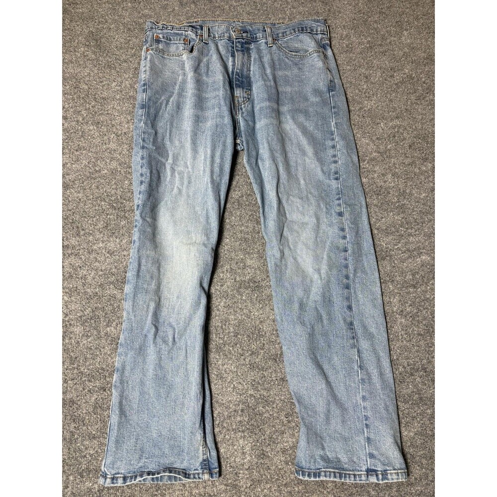 Levi's 505 Jeans Mens 36x29 Blue Relaxed Tapered Light Wash Stretch Denim Casual
